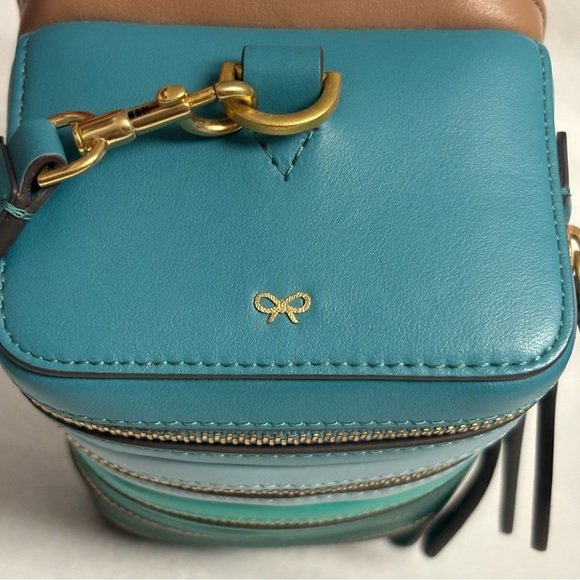 ANYA HINDMARCH Stack Wristlet Clutch Pouch Blue Green Ombre Leather - Picture 11 of 15